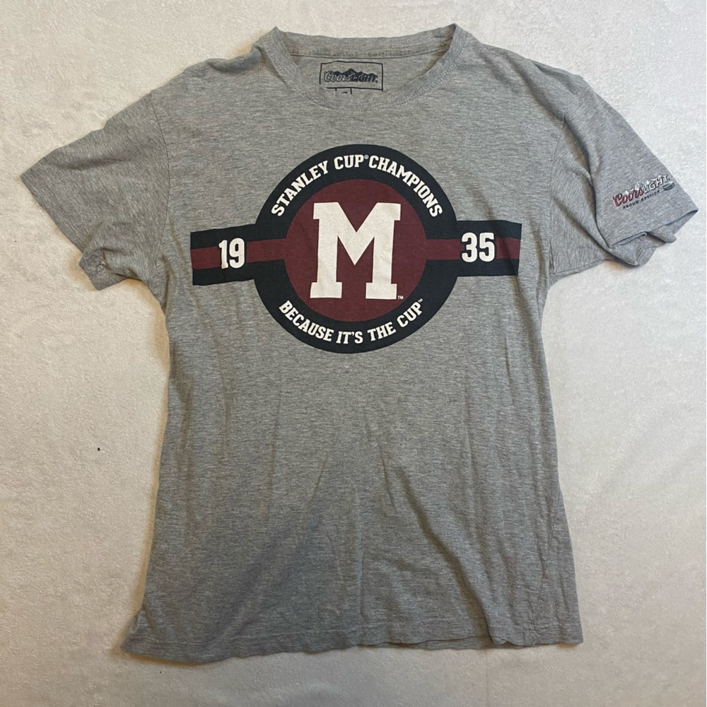 NHL Montreal Maroons 1935 Stanley Cup Coors Light Gray T-Shirt